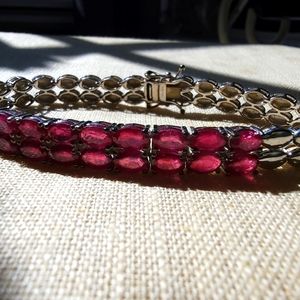 Ruby Bracelet in Platinum over Sterling Silver